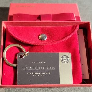Starbucks 2014 Limited Edition Sterling Silver Gift Card Keychain
